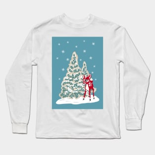 Vintage Christmas Cookies with Baby Deer Cake Decoration Long Sleeve T-Shirt